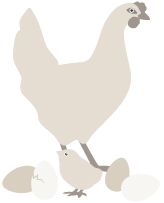 Illustration föreställande en vild höna