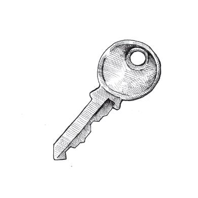 Illustration föreställande en nyckel